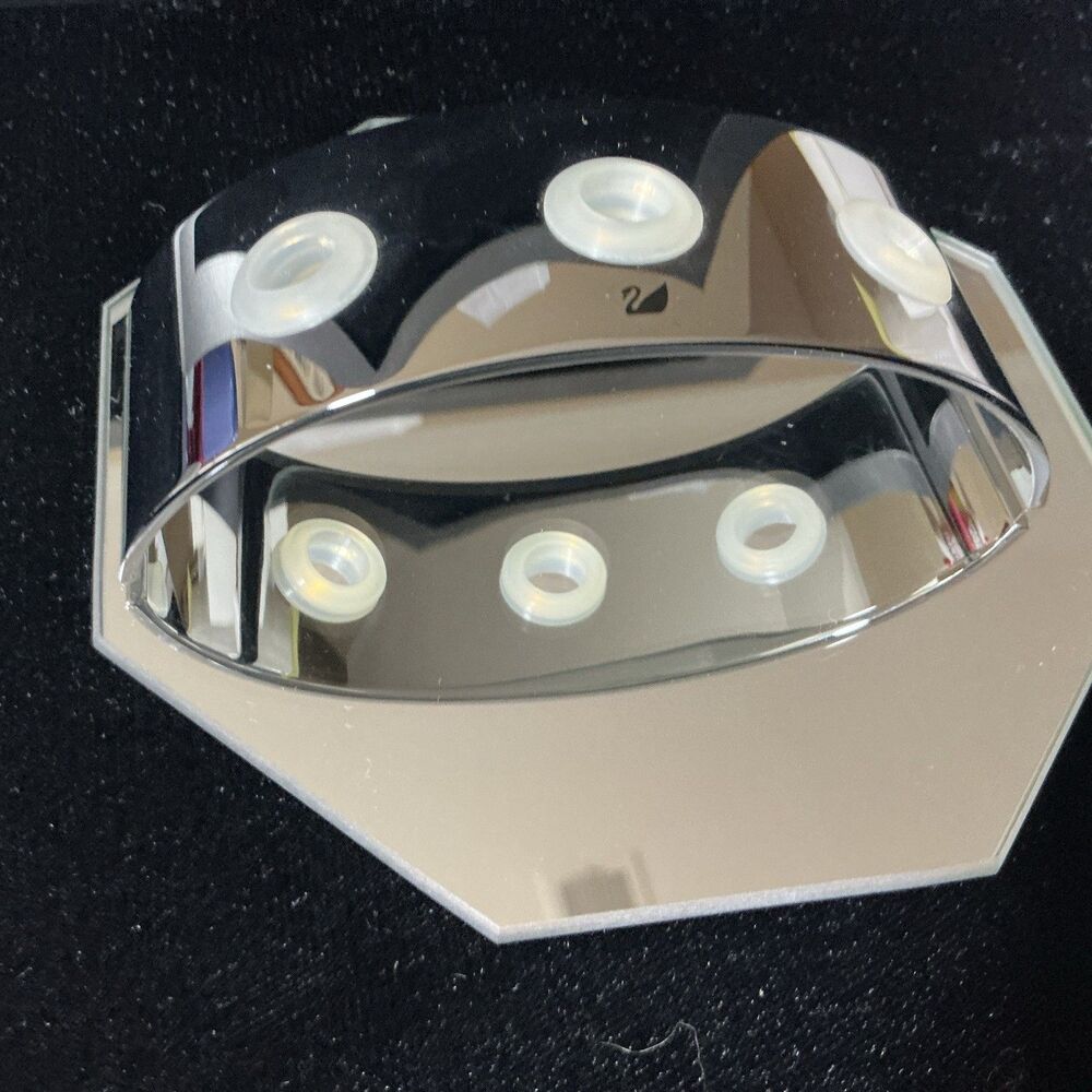 Swarovski Crystal 600346 Silver Tone Display Tulip Stand 1 Yr Renewal And Mirror
